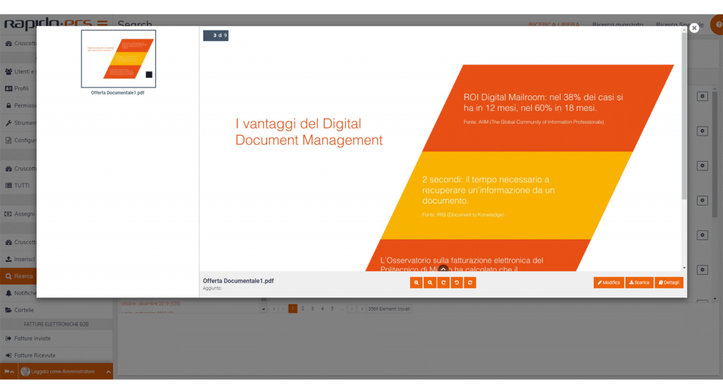 Software Rapido ECS Document Preview