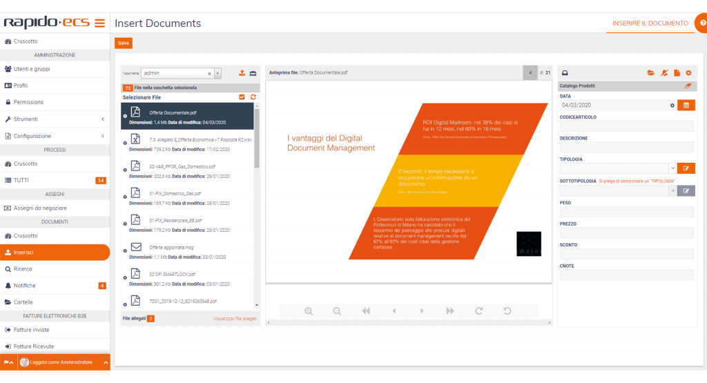 Software Rapido ECS Insert Document